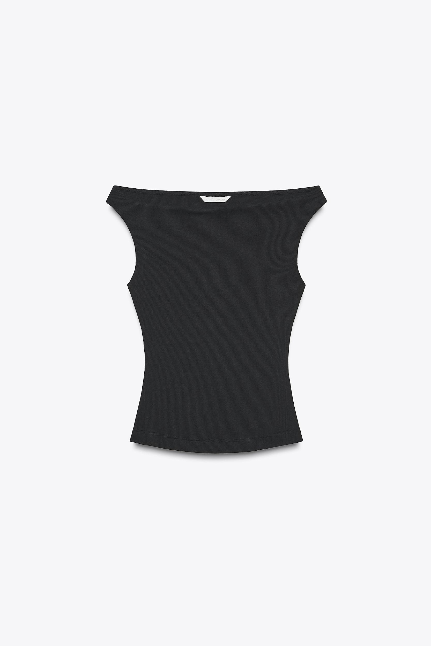 OFF-THE-SHOULDER RIBBED T-SHIRT Product Image