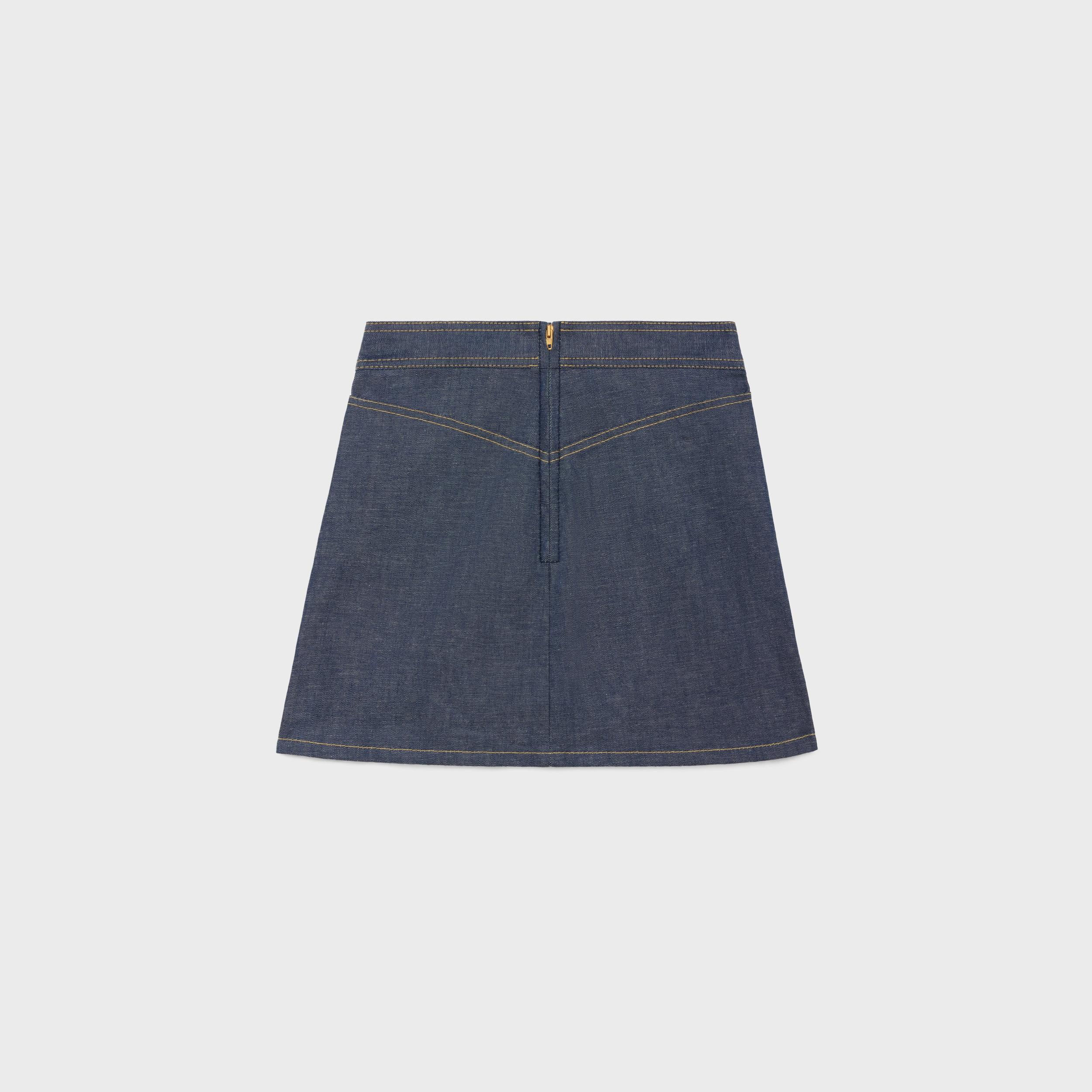trapeze mini skirt in raw wash denim Product Image