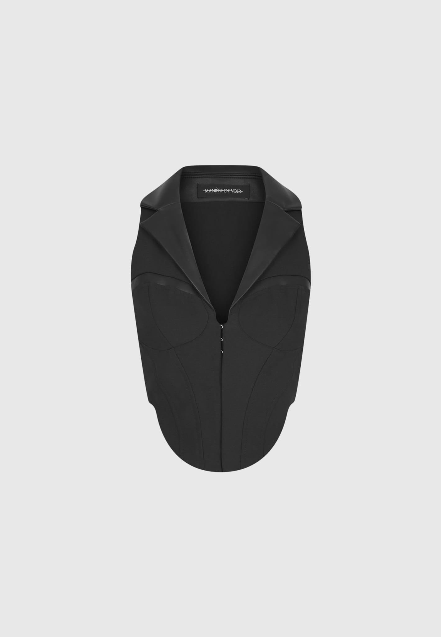 Waistcoat Corset Top - Black Female Product Image