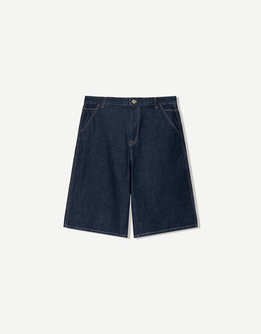 Denim skater Bermuda shorts Product Image