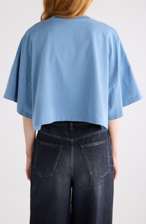CHLOÉ Women Light Blue Jersey Cropped Logo T-shirt Product Image