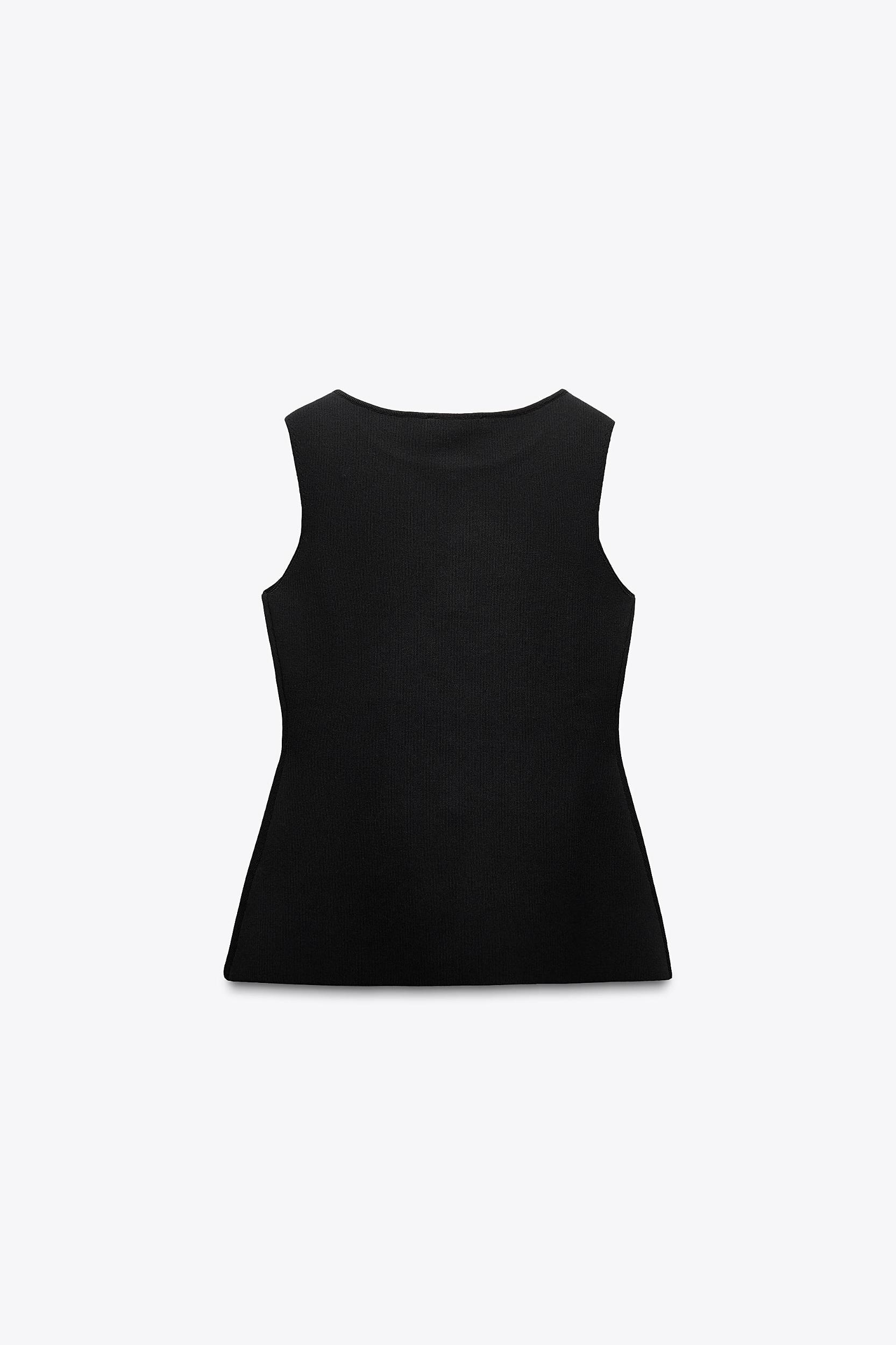 GOLD BUTTON KNITTED VEST TOP Product Image