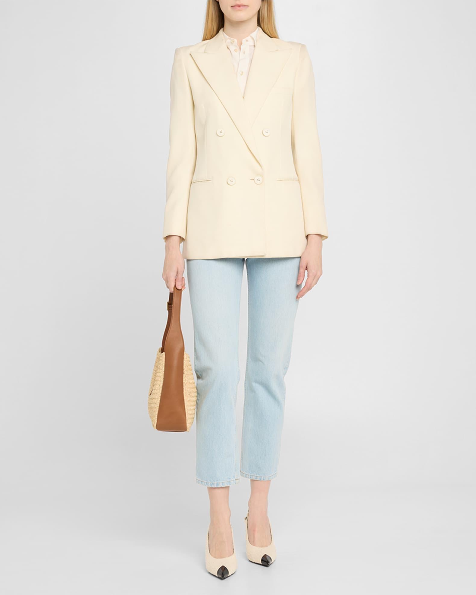 Le 5 A 7 Small YSL Hobo Bag in Raffia and Leather Product Image