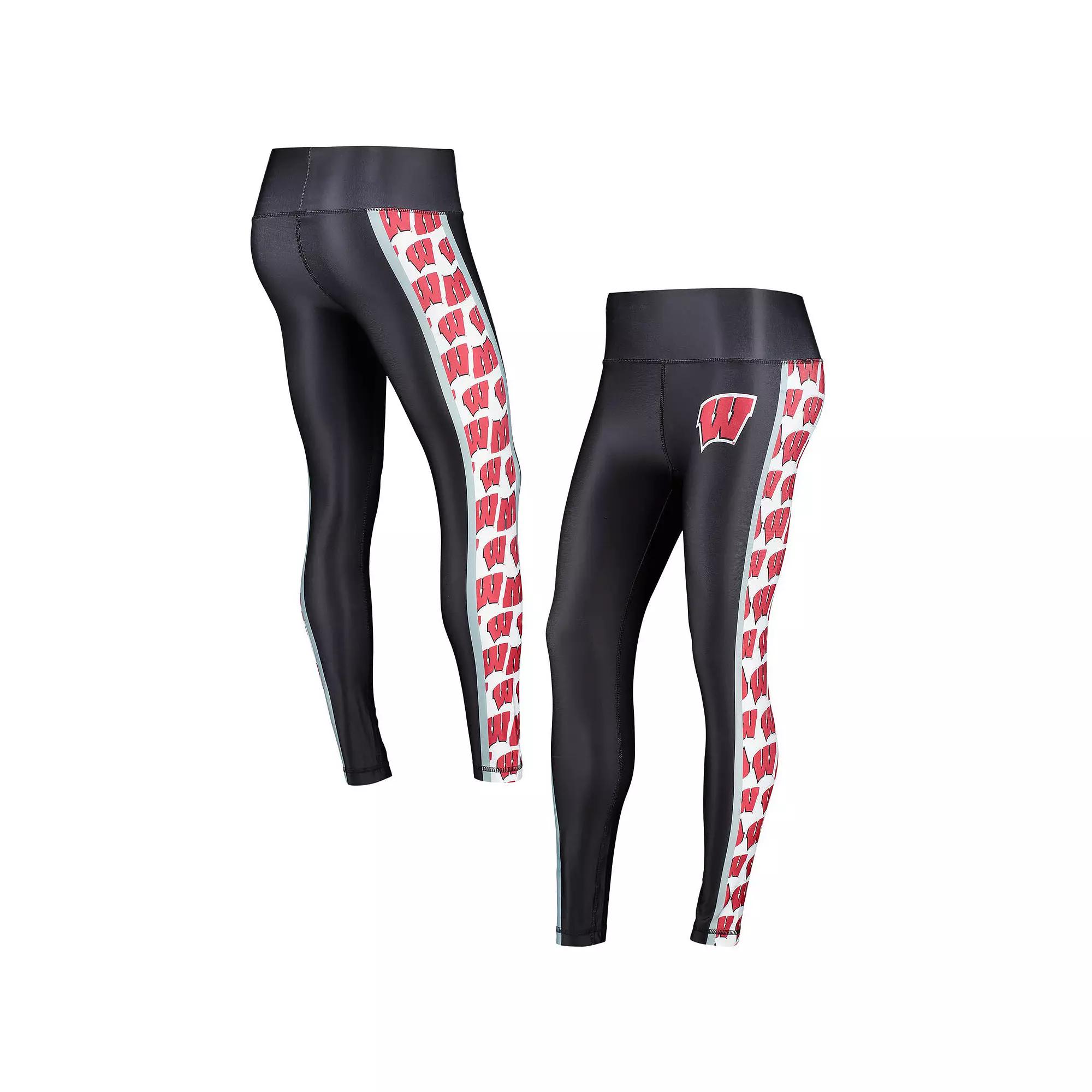 Women's Concepts Sport Black Wisconsin Badgers Dormer Knit Leggings,  Product Image