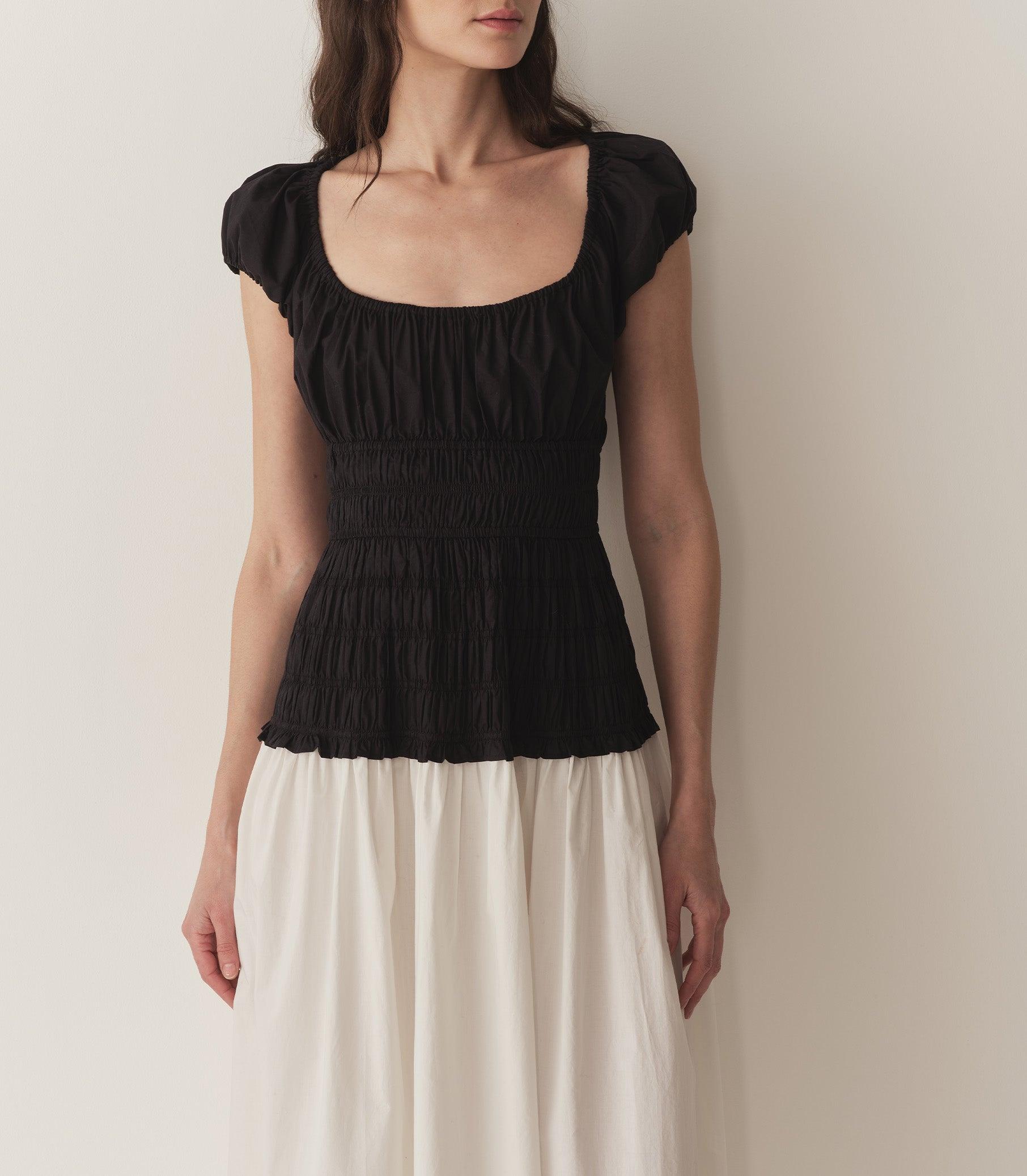 ENYA DRESS -- BLACK AND SALT Product Image