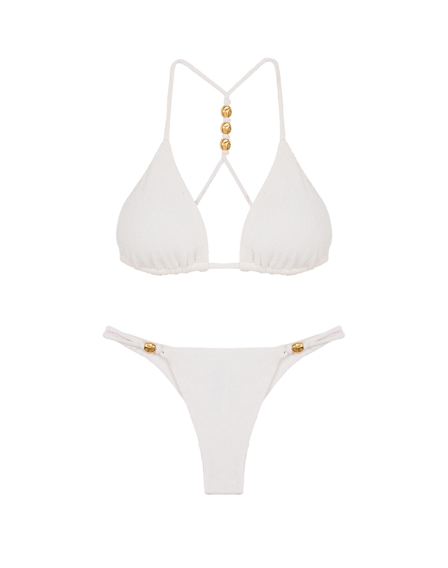 Firenze Kori T Back Tri Top - Off White Product Image