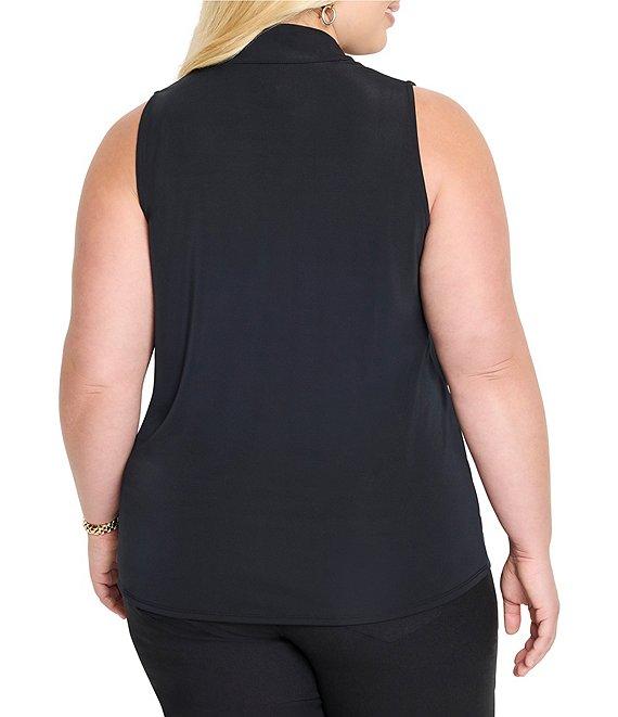 NIC + ZOE Plus Size Knit Crepe Ruffle Neck Sleeveless Tank Product Image