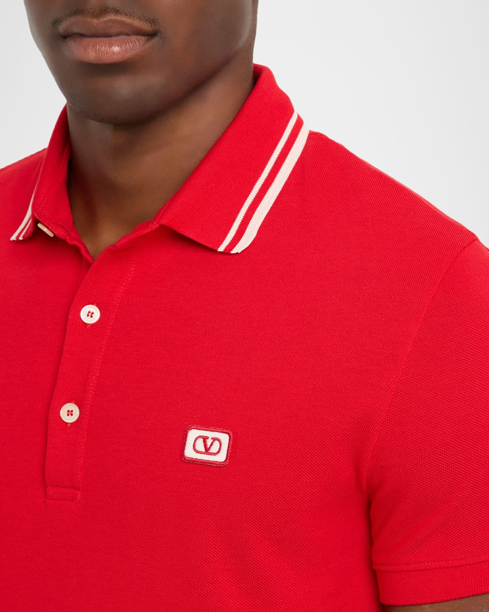 Men's VLogo-Patch Pique Polo Shirt Product Image