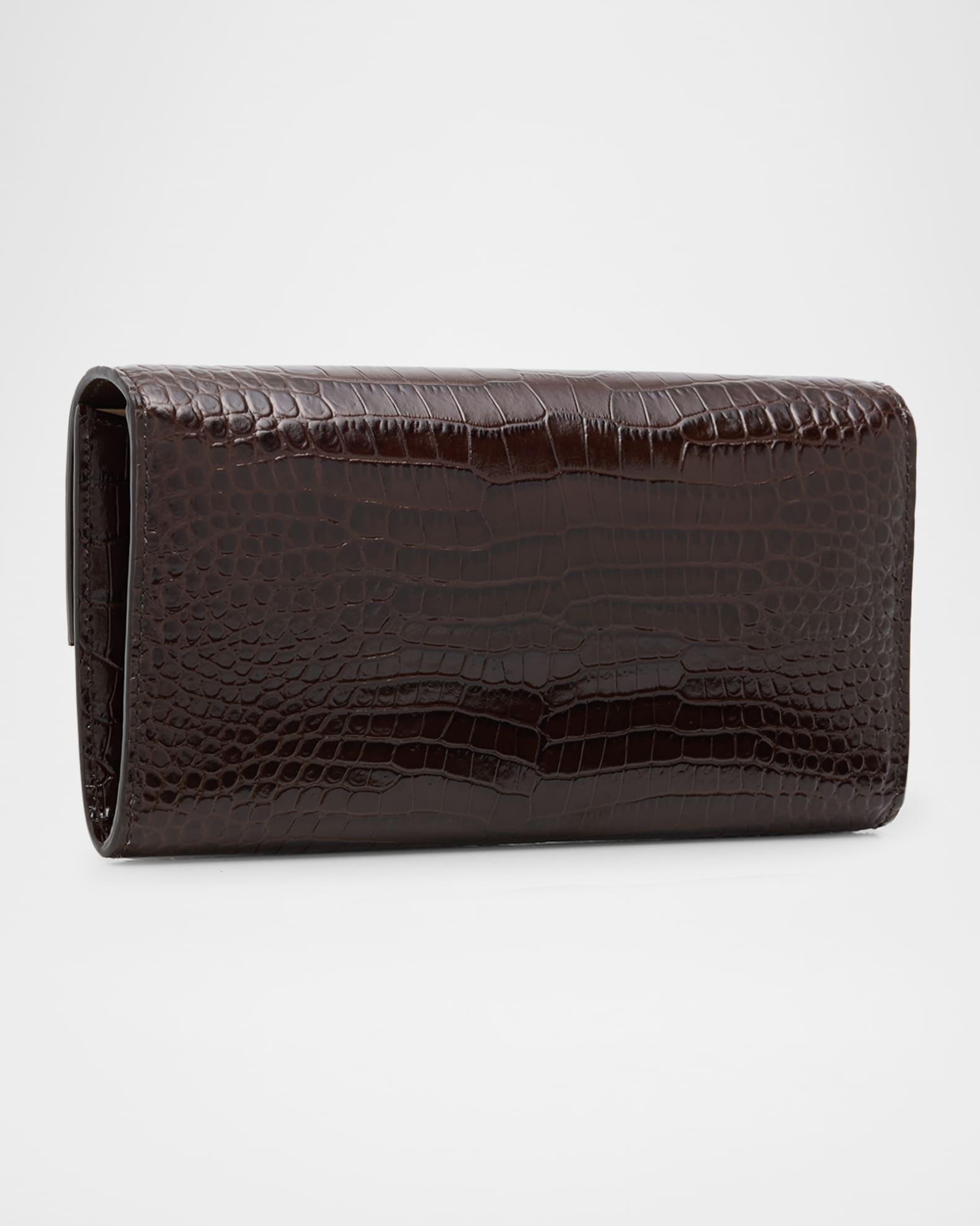 Emmie Croc-Embossed Leather Clutch Bag Product Image
