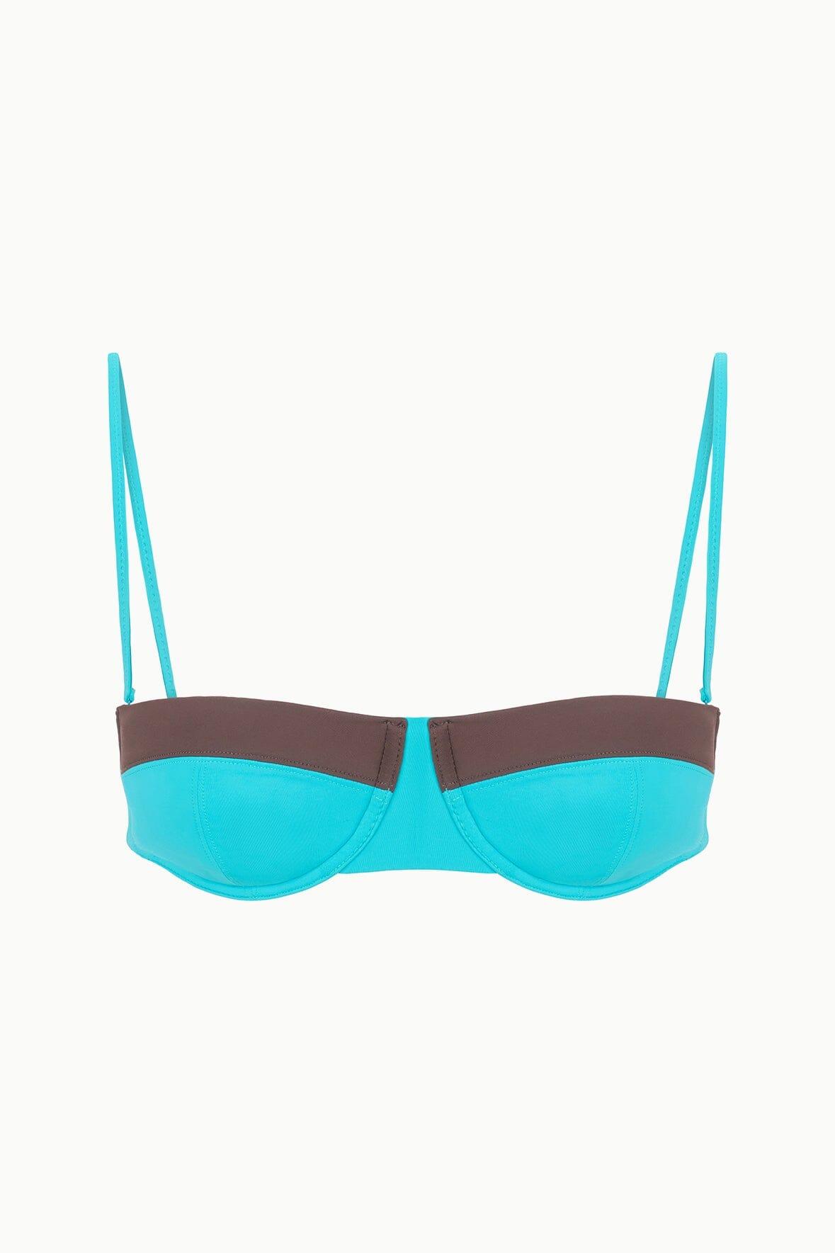JO BALCONETTE BIKINI TOP | TEAL DARK CHOCOLATE Product Image