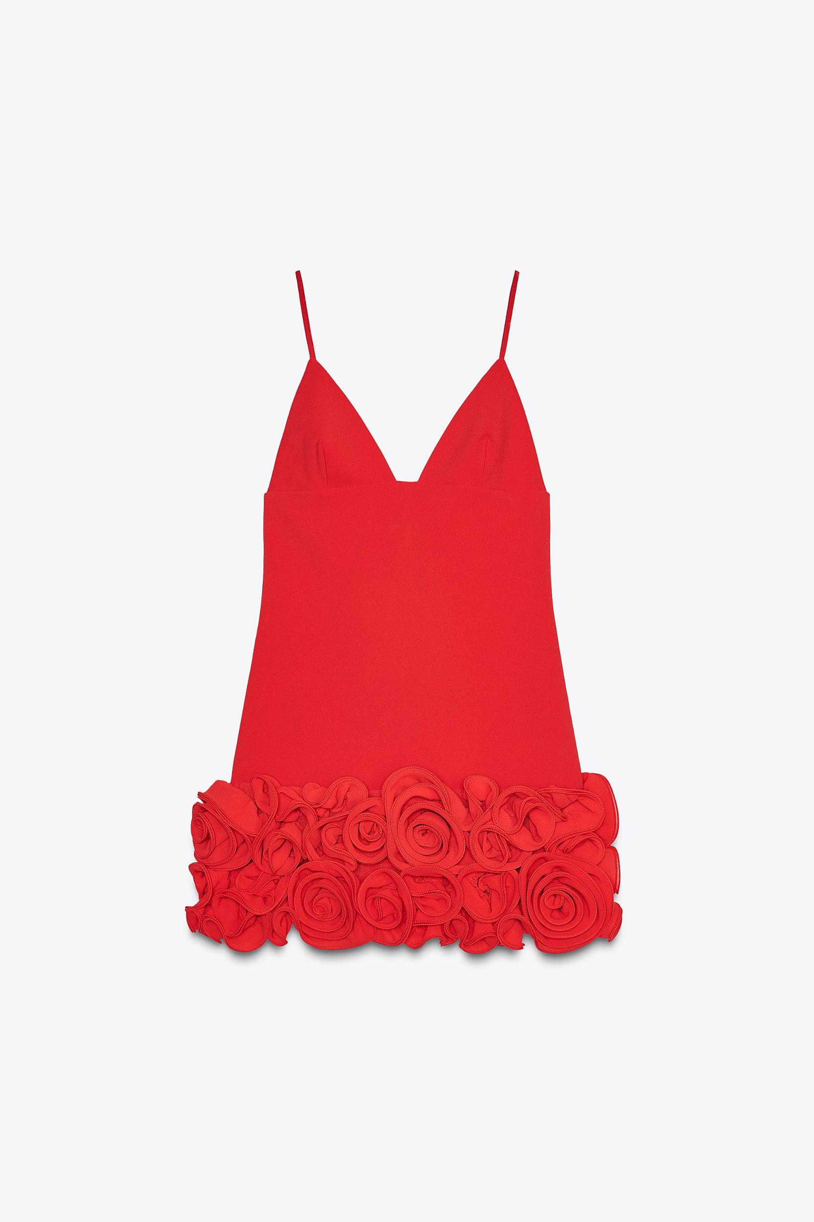 SHORT EMBOSSED FLORAL DRESS Product Image