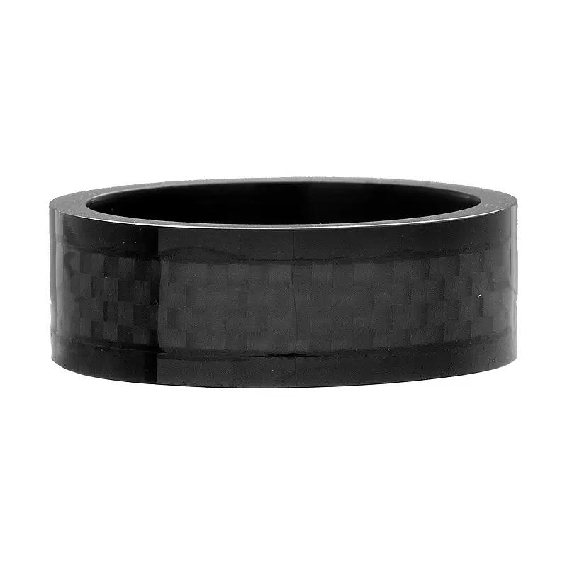 Men's 1913 Black Stainless Steel & Carbon Fiber Ring, Size: 10 Product Image