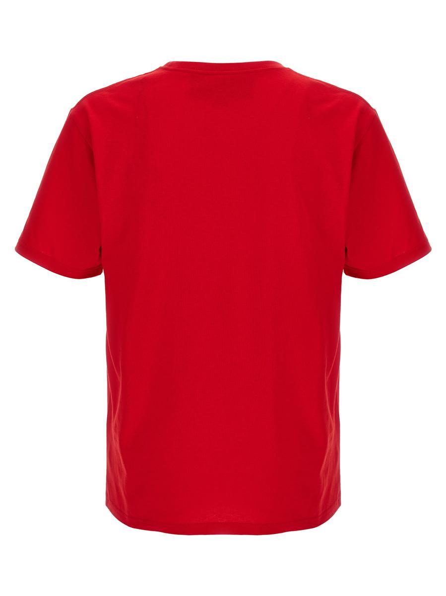 VALENTINO Graphic Print House Cat Crew Neck T-shirt In Red Product Image