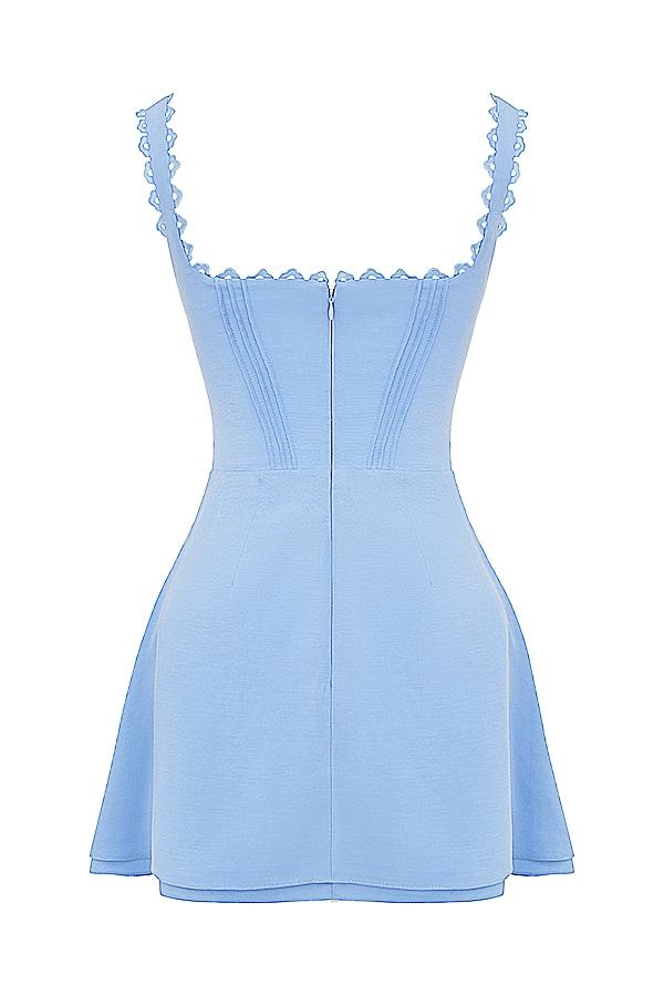 Tilly  blue pin tuck mini dress Product Image