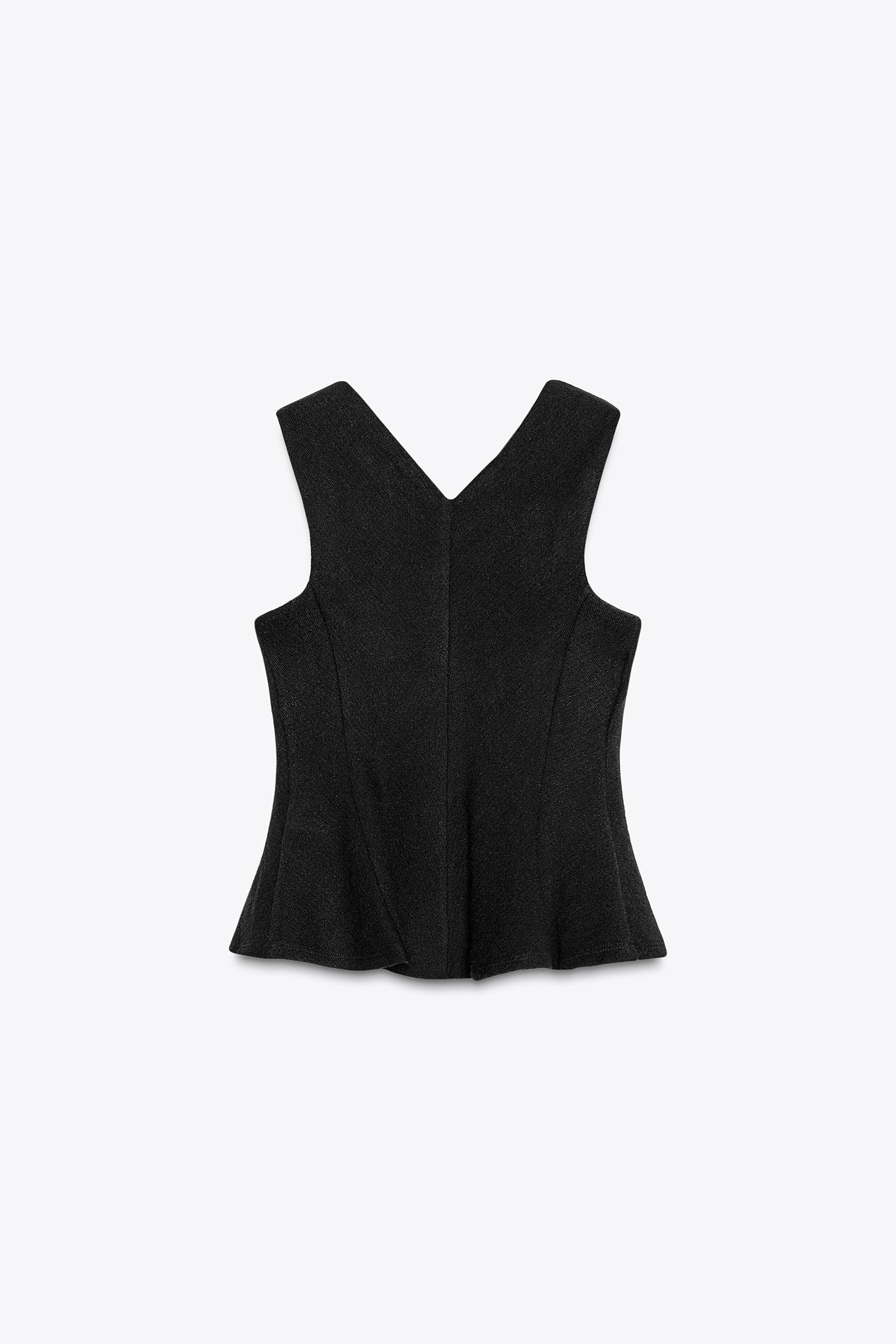 TEXTURED PEPLUM TOP Product Image