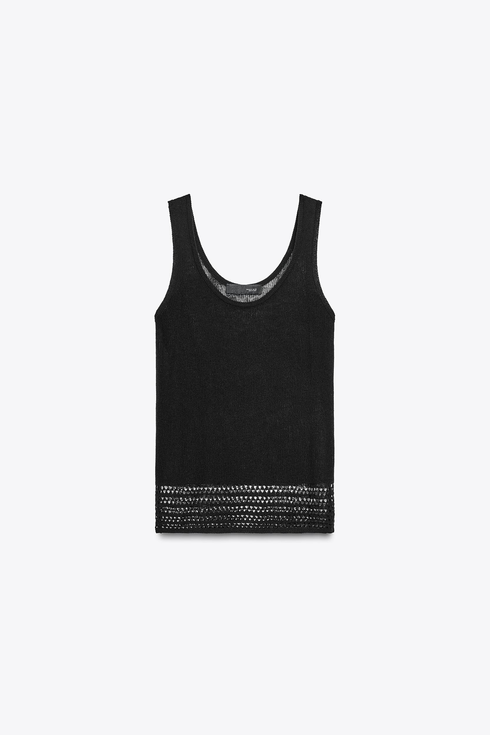 POINTELLE KNIT CROP TOP Product Image