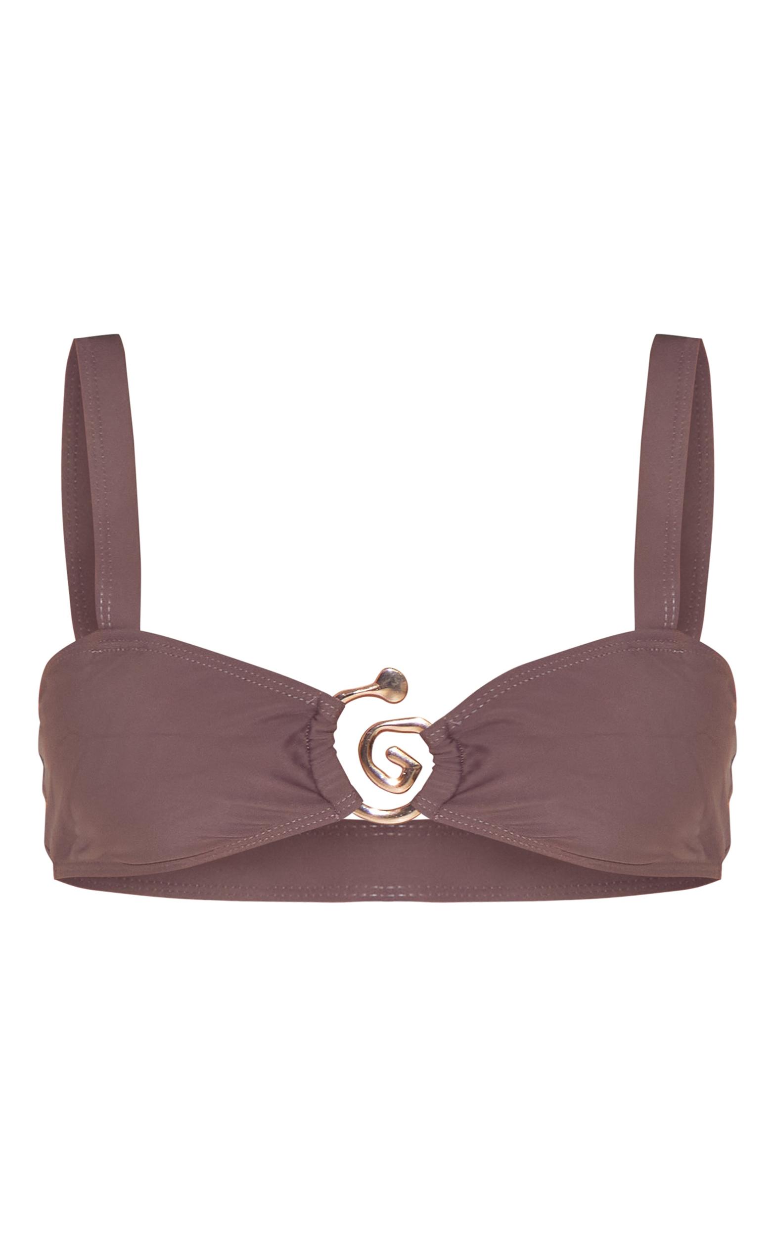 Chocolate Swirl Trim Detail Bikini Bottoms Product Image
