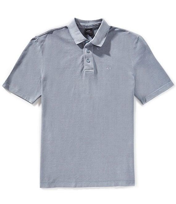 Armani Exchange Washed Pique Short Sleeve Polo Shirt Product Image