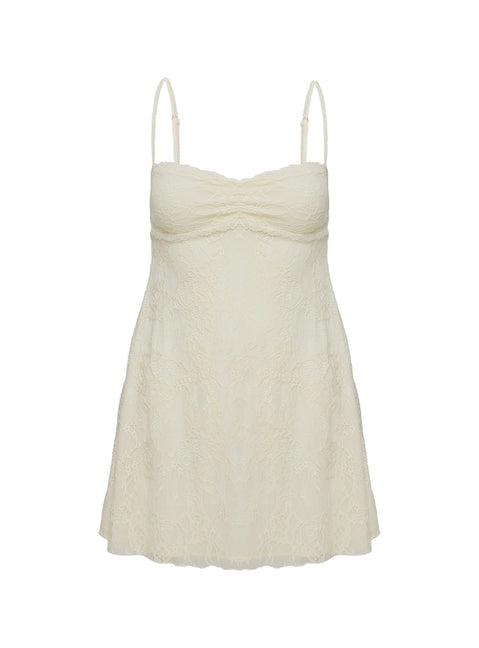 Cruel Summer Lace Mini Dress Cream Product Image
