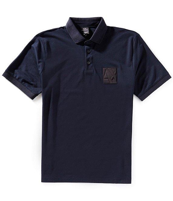 Armani Exchange Embossed Logo Patch Short Sleeve Polo Shirt Product Image