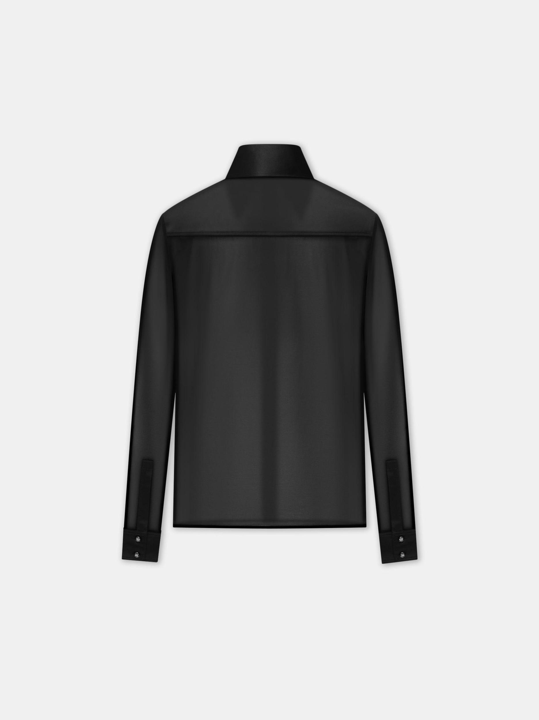 WOMEN - WOMEN'S CHIFFON LONG SLEEVE SHIRT - Black Female Product Image