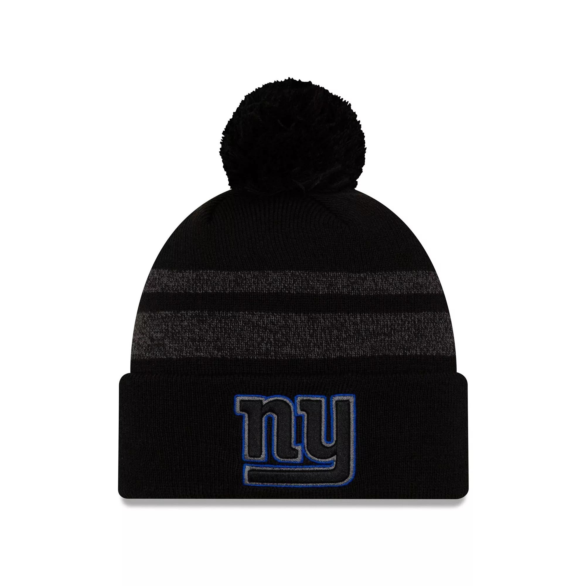 Men's New Era Black New England Patriots Dispatch Cuffed Knit Hat With Pom Product Image