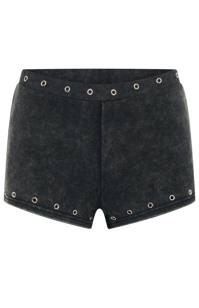 Lost Souls Booty Shorts Washed Black Product Image