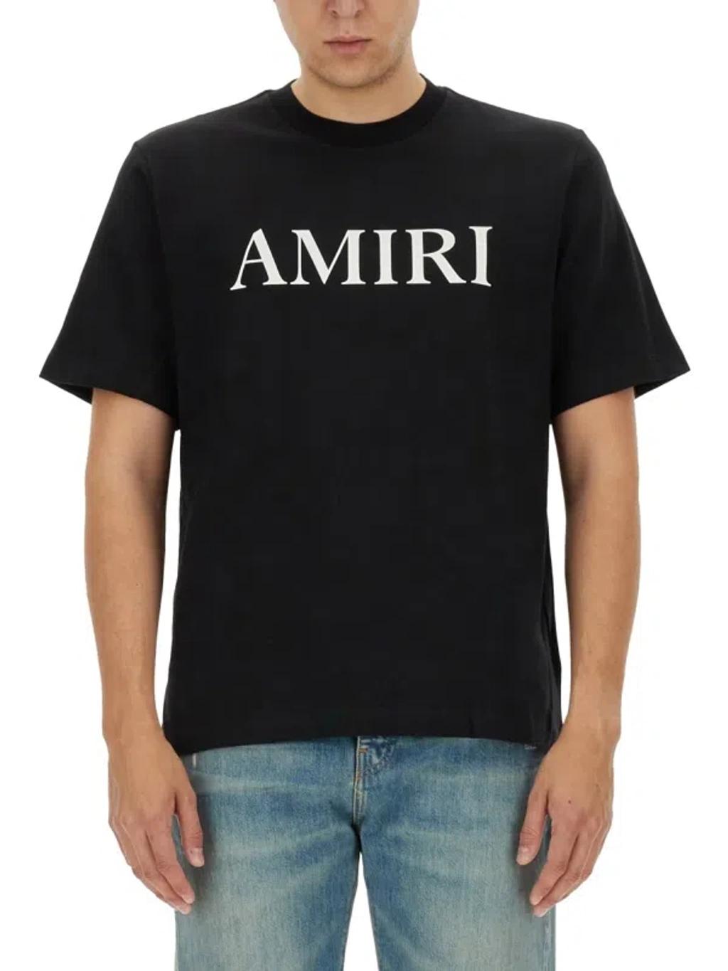 AMIRI Cotton T-shirt With Logo Print In Black Product Image