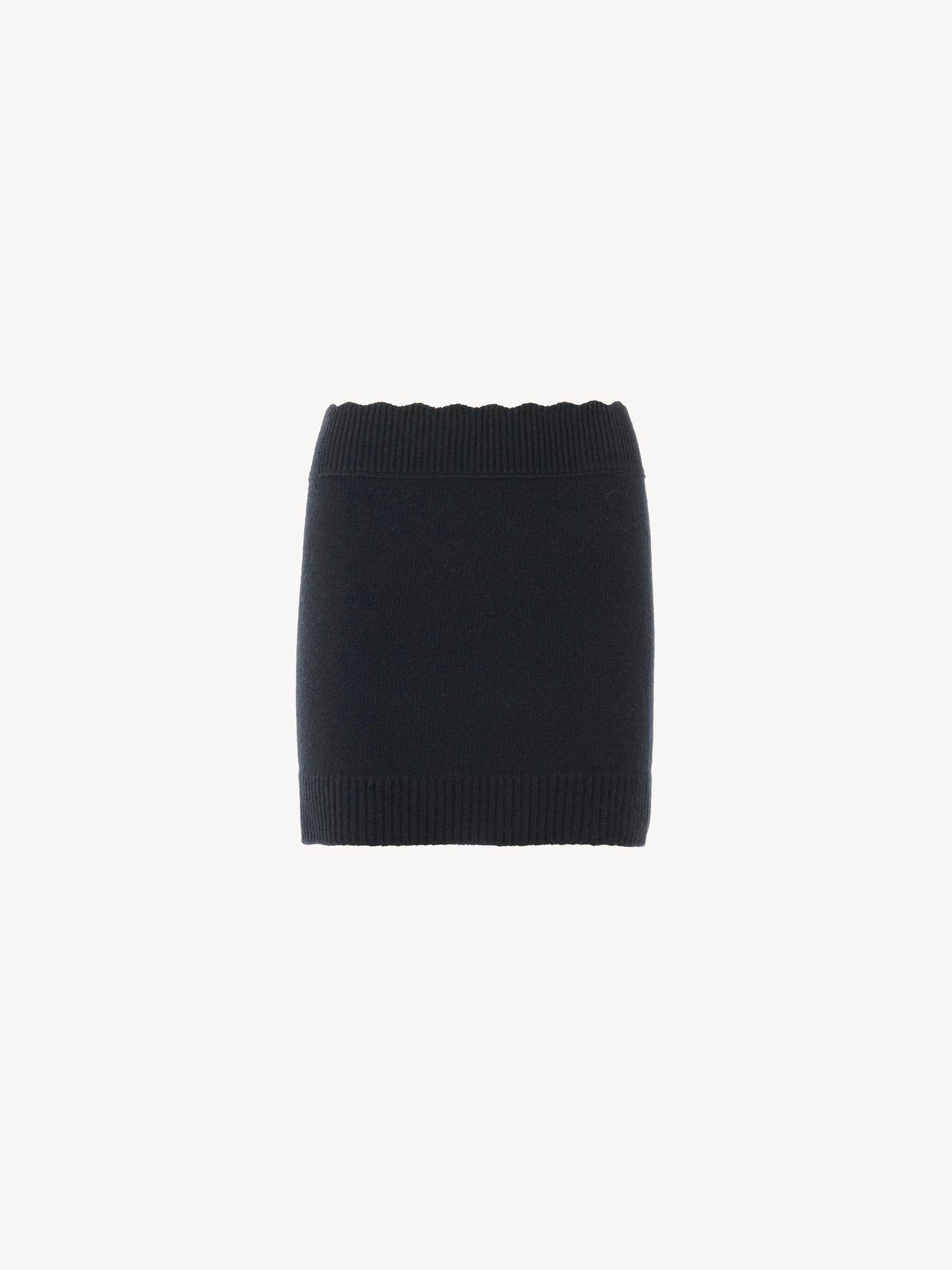 Knee-length skirt in wool bouclette Product Image
