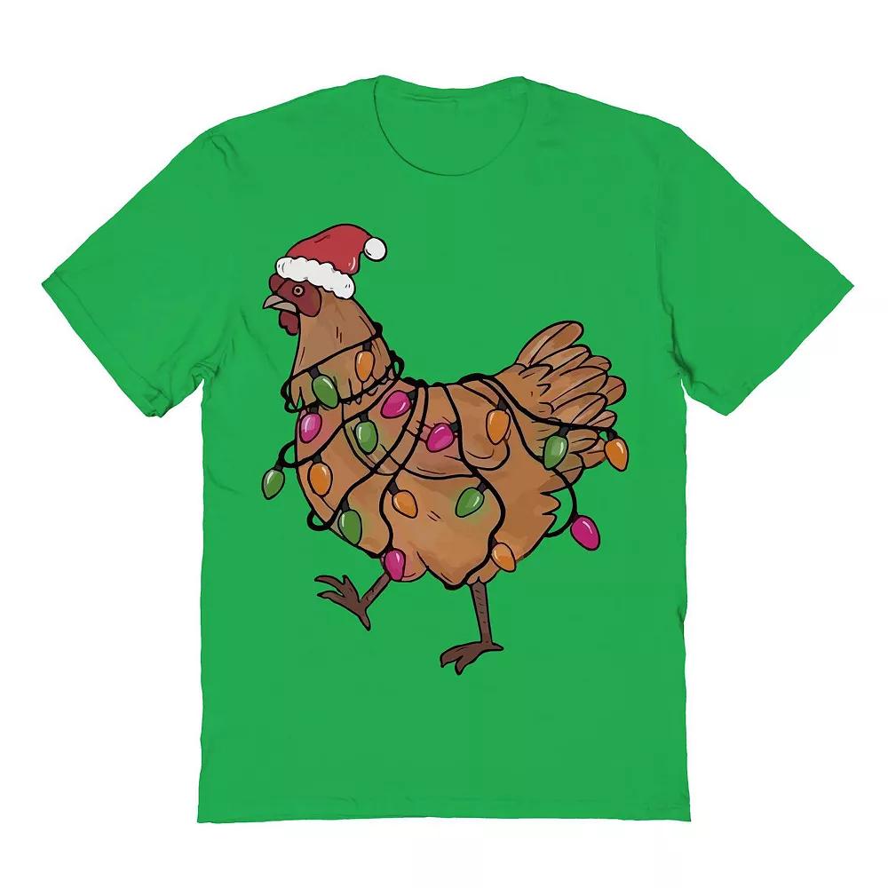 Men's Light Hen Christmas Graphic Tee, Size: XL, Irish Green Product Image