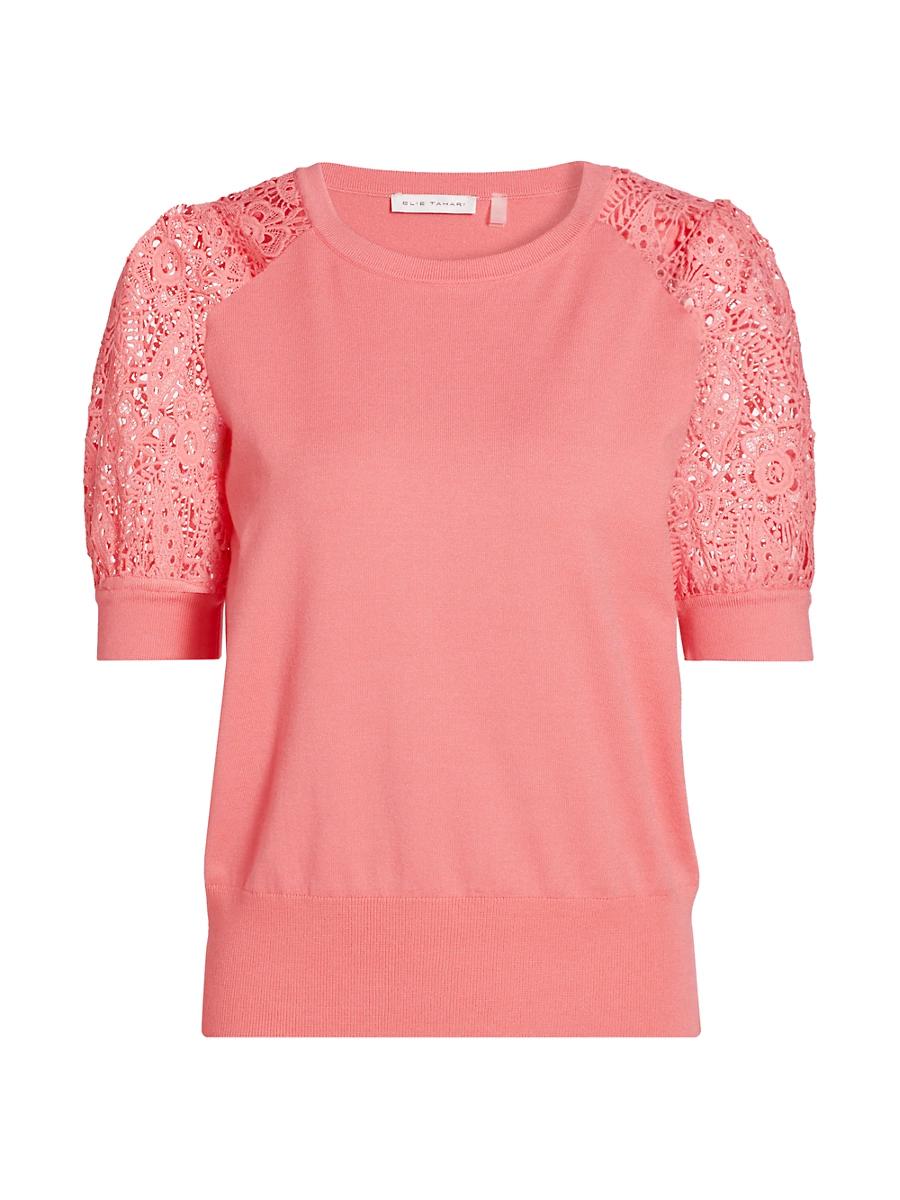 Womens Felicity Crochet-Sleeve Sweater Product Image