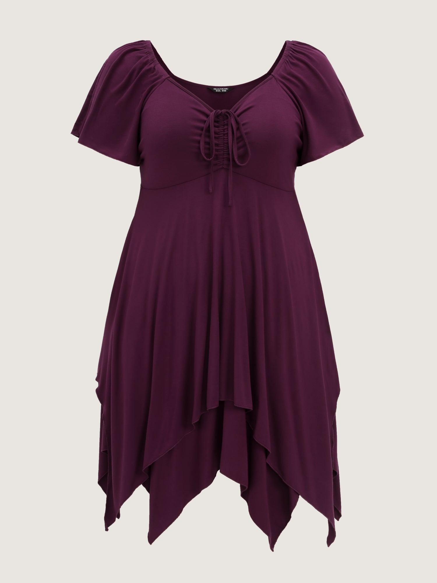 Stretchy Layered Drawstring Midi Dress Female Product Image