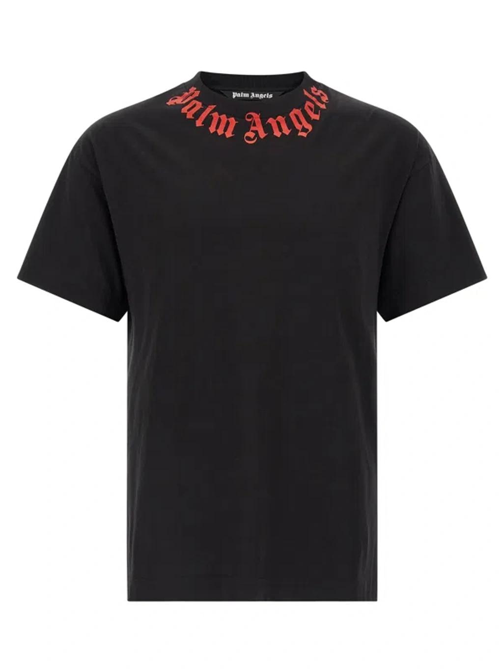 PALM ANGELS Logo Graphic Cotton T-shirt In Black Product Image