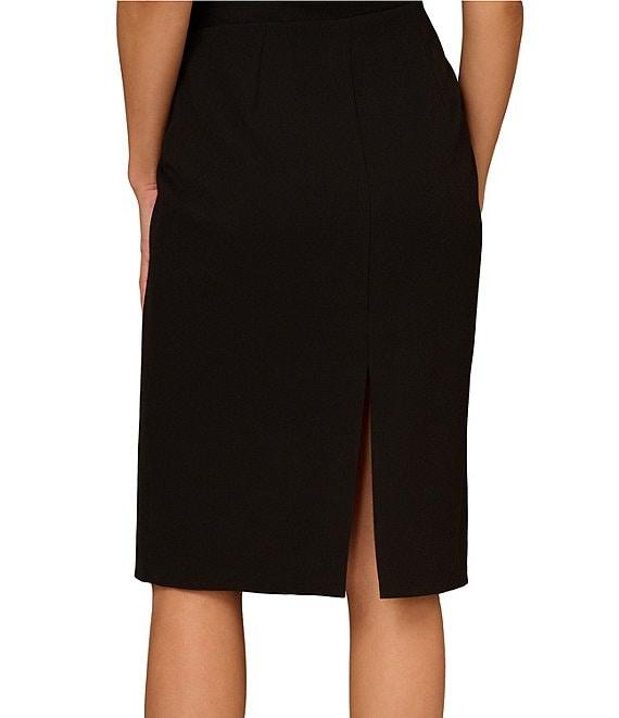 Aidan Mattox One Shoulder Mesh Bodice Insert Sheath Midi Dress Product Image