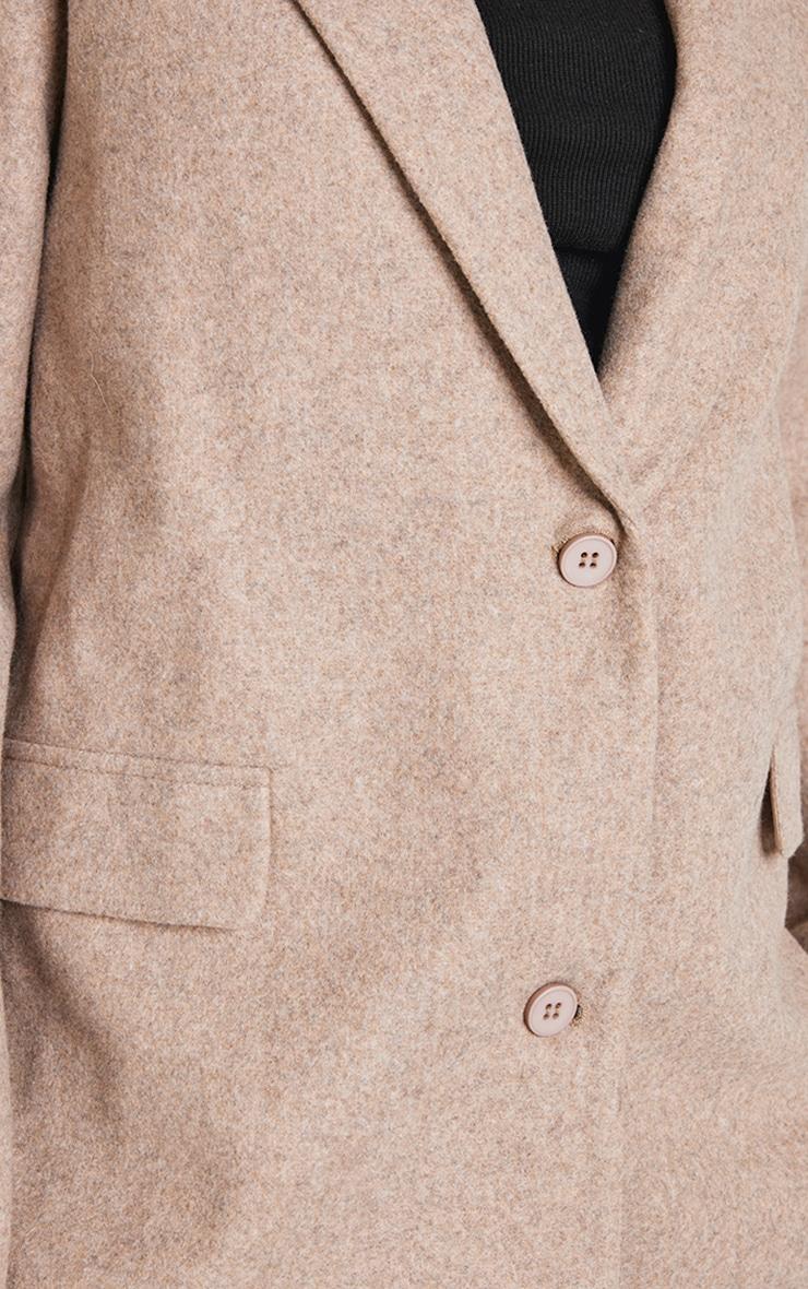 Taupe Brushed Wool Look Tailored Blazer Product Image