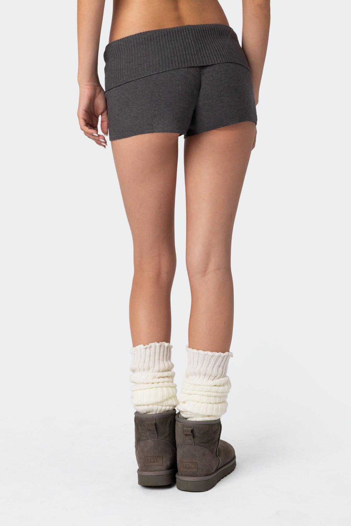 Cecelia Fold Over Knit Shorts Product Image