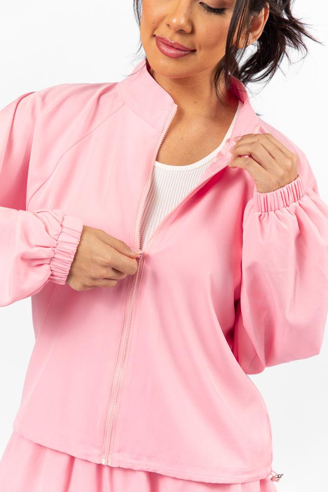 On The Daily Light Pink Full-Zip Windbreaker FINAL SALE Product Image