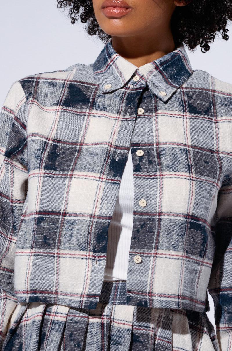 BELLA PLAID BUTTON DOWN SHIRT Product Image