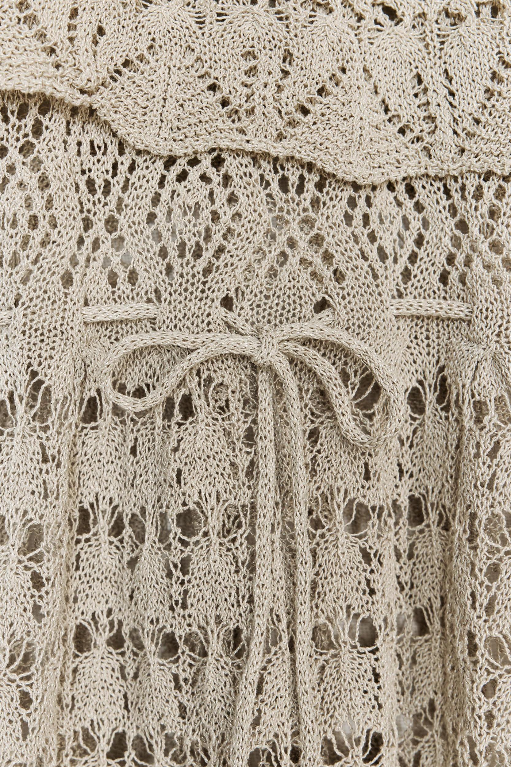 POINTELLE RUFFLE KNIT TOP Product Image