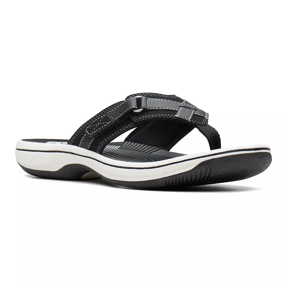 Clarks® Breeze Sea Cloudstepper Women's Flip Flop Sandals, Size: 5, Black Product Image