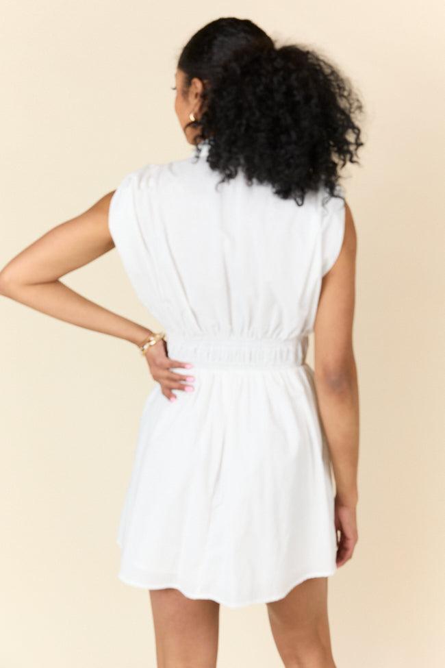 Simply Unforgettable White Collared Dress FINAL SALE Product Image