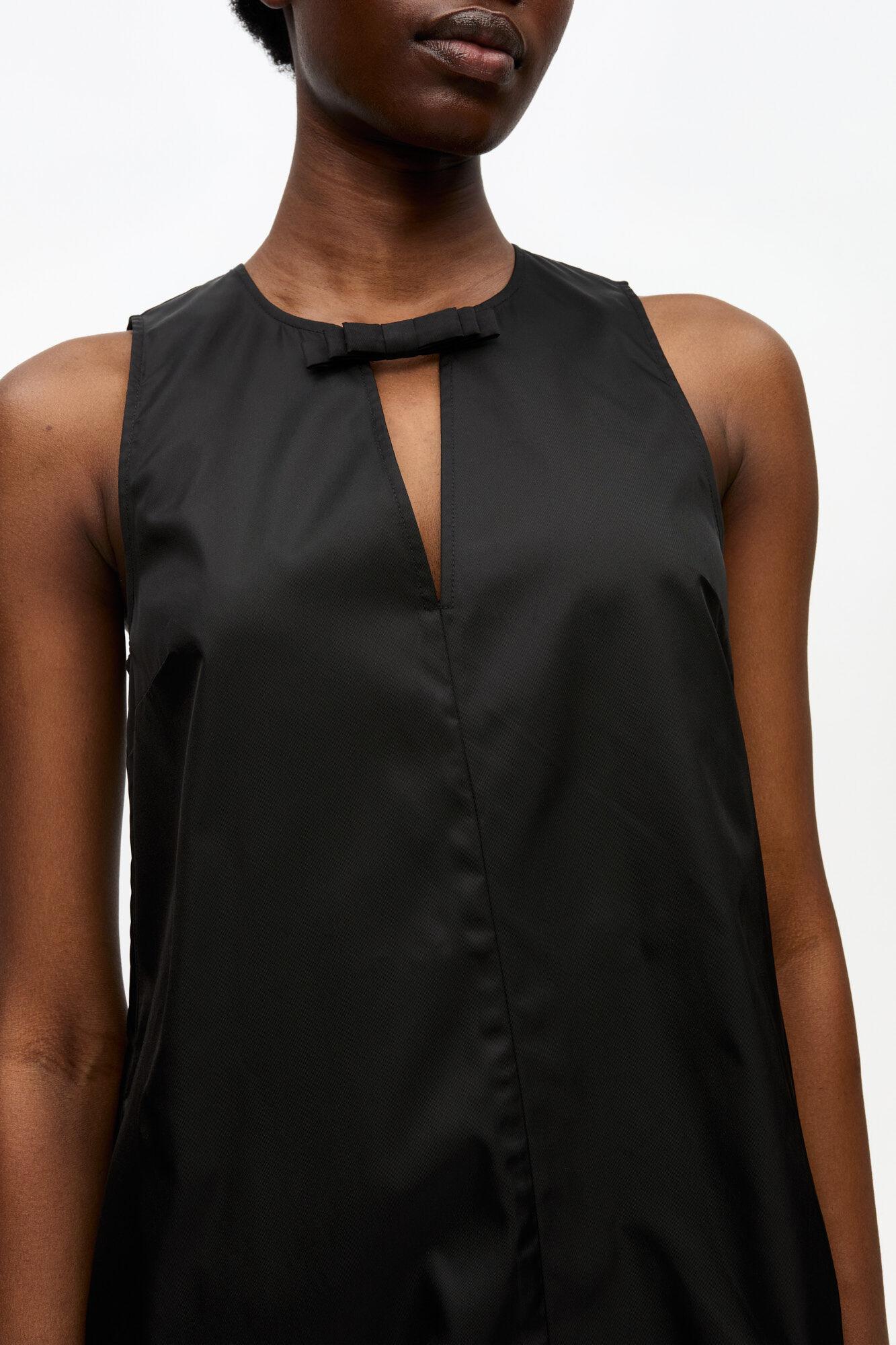 Black Duchesse Nylon Mini Dress Product Image