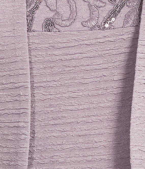 Le Bos 3/4 Sleeve Round Neck Embroidered Flounce Hem 2-Piece Jacket Dress Product Image