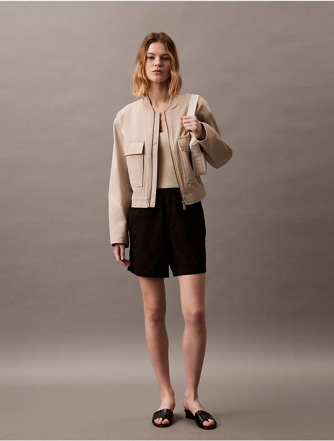 Calvin Klein Womens Linen Cotton Pull-On Shorts Product Image