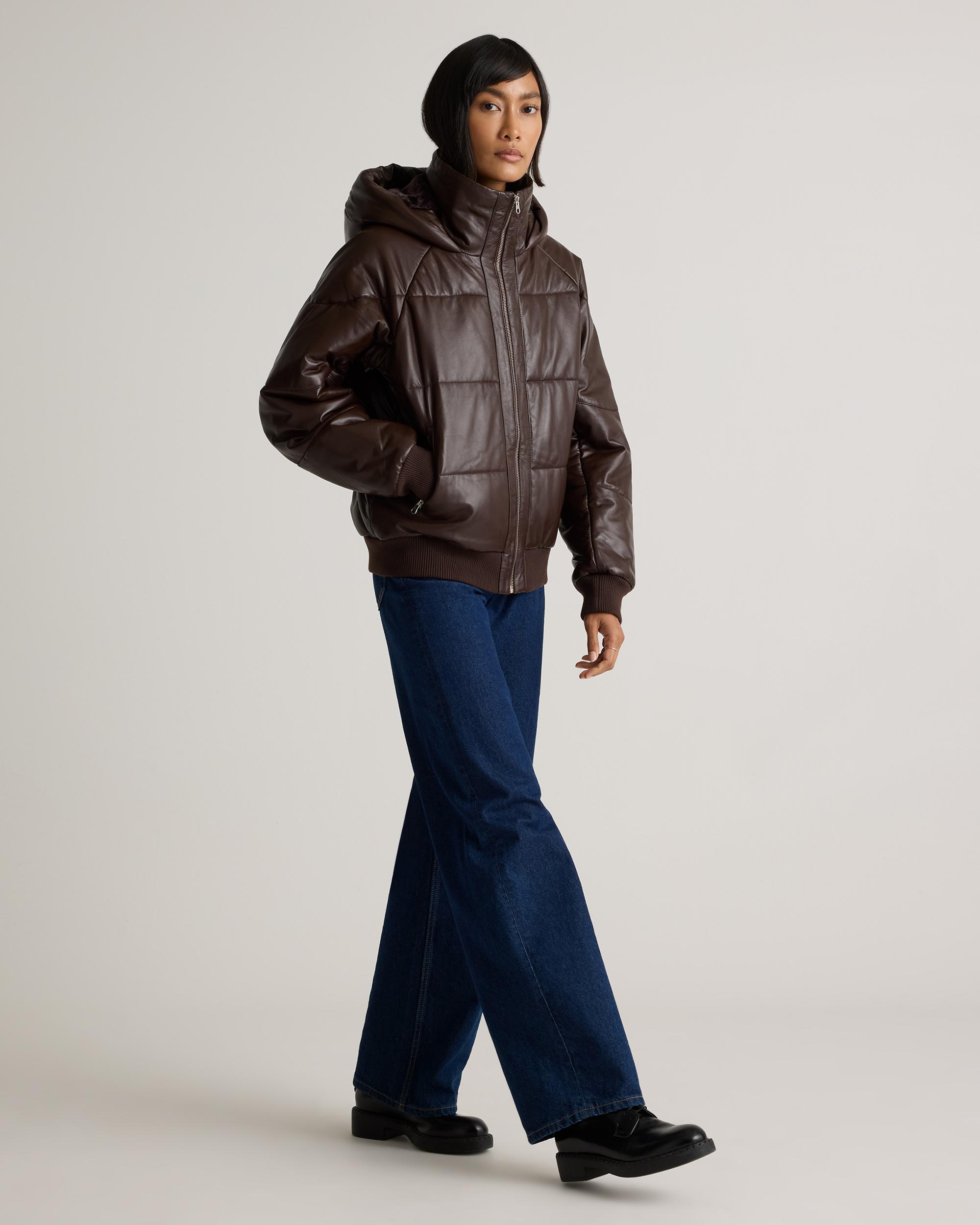 Quince | Women's Puffer Jacket Size XL, Leather Product Image