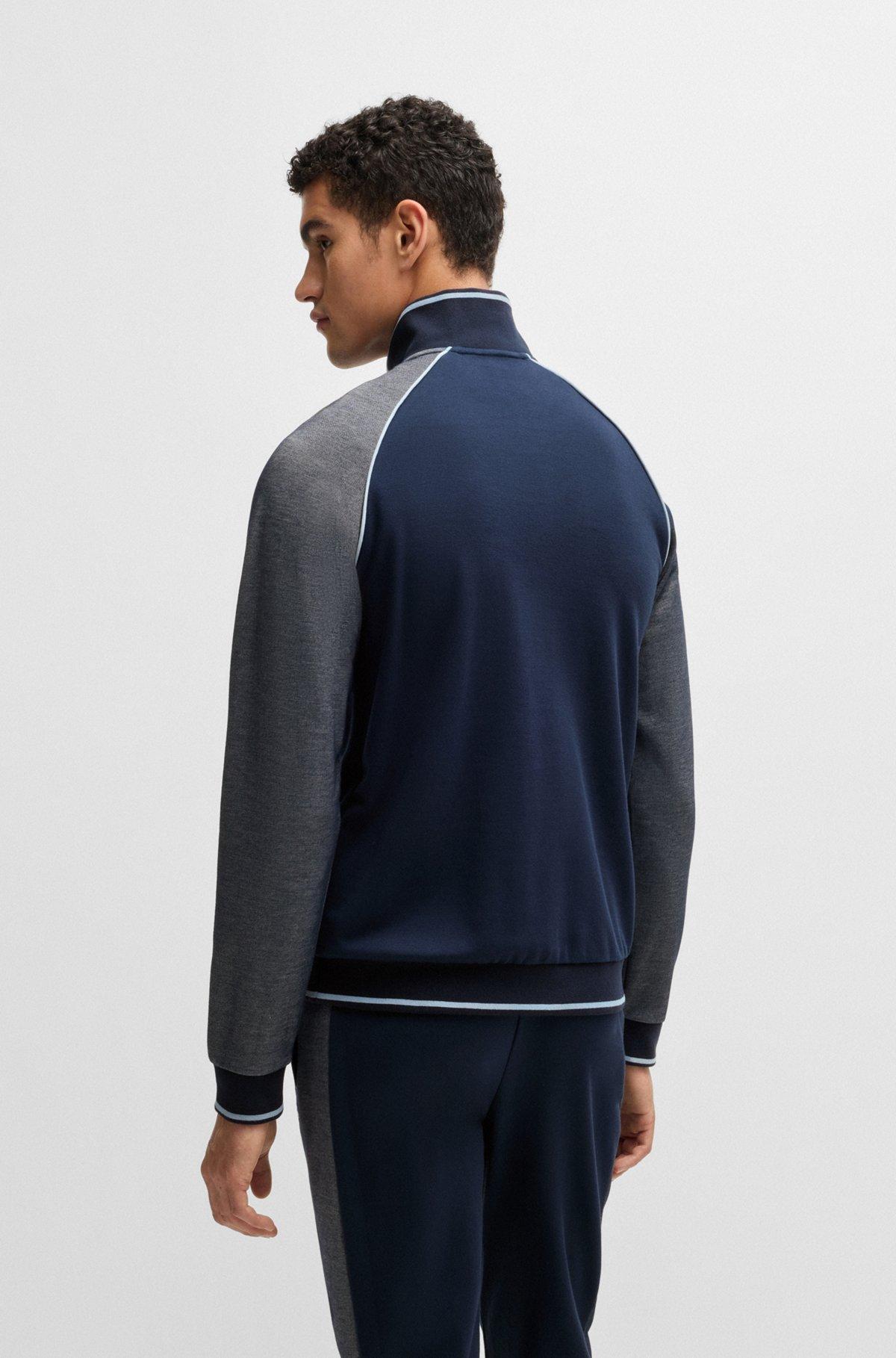 Zip-neck sweatshirt with contrast piping Product Image