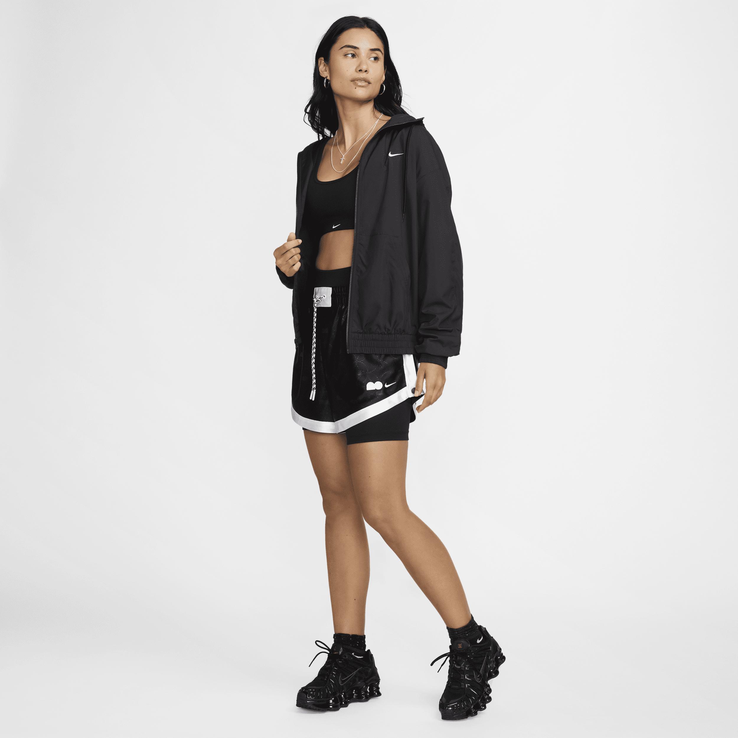 Womens Nike Sportswear Classic Wovens Loose UV Hooded Jacket | FV6298-010 Product Image
