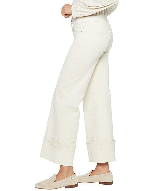 NYDJ Teresa Stretch Denim Wide Leg Deep Cuff Jeans Product Image