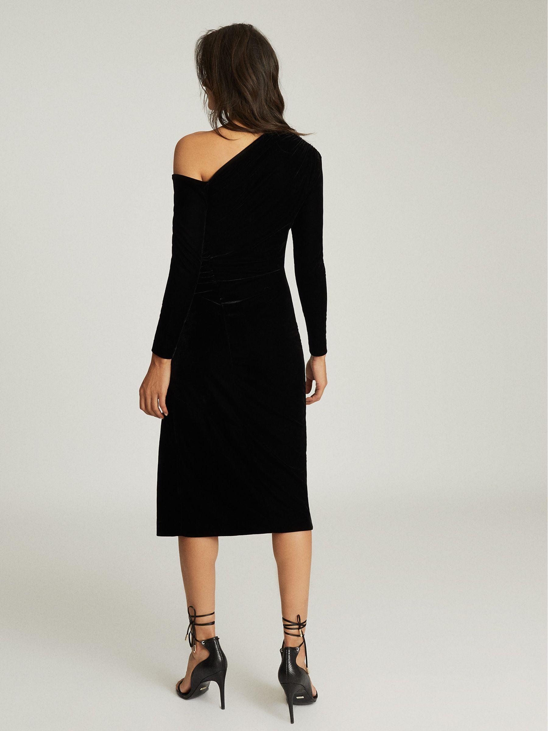 Velvet Midi Dress in Black Product Image