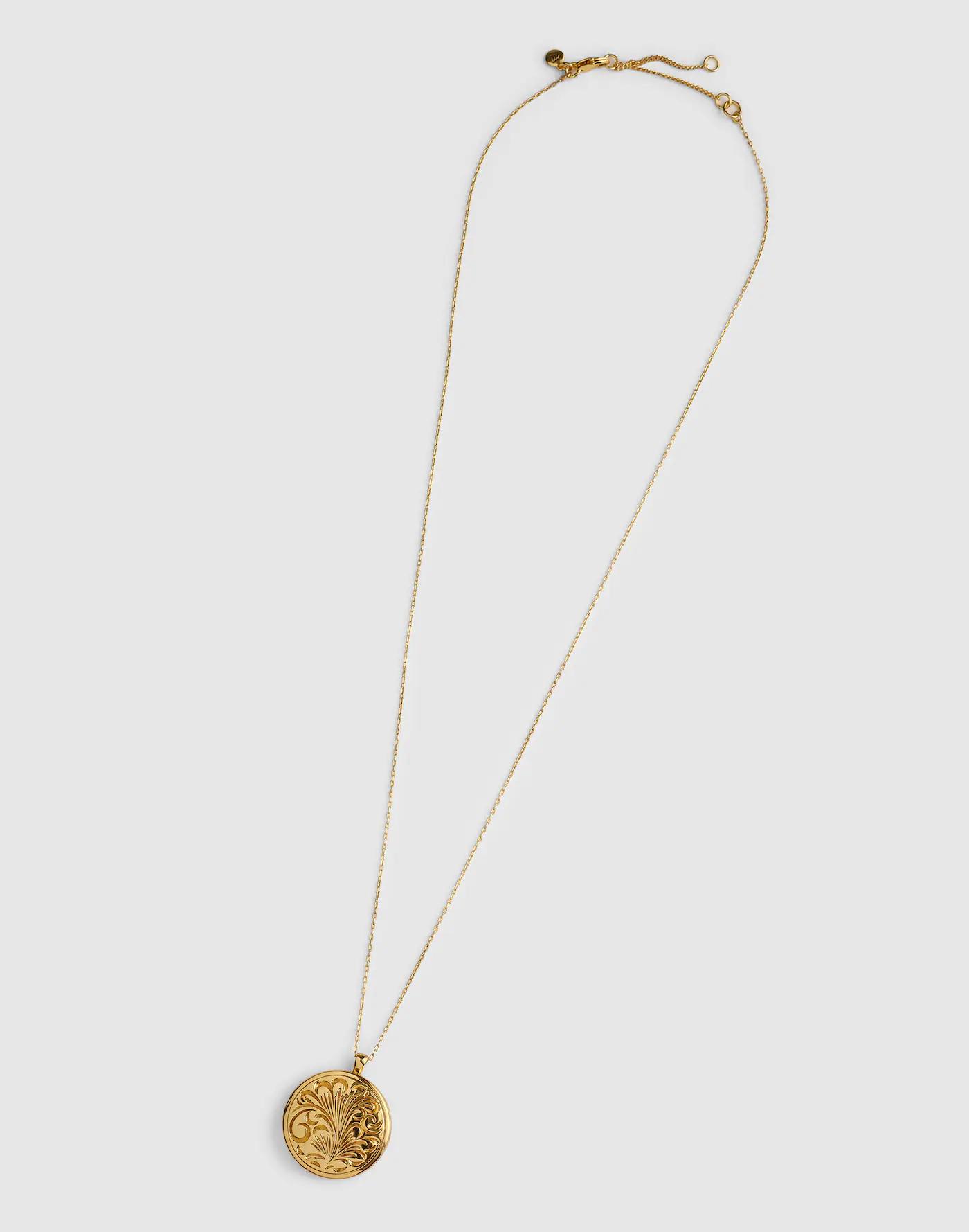 Engraved Locket Pendant Necklace Product Image